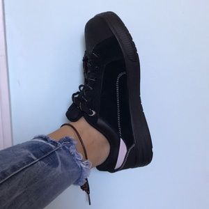 Black and white babydoll shoes